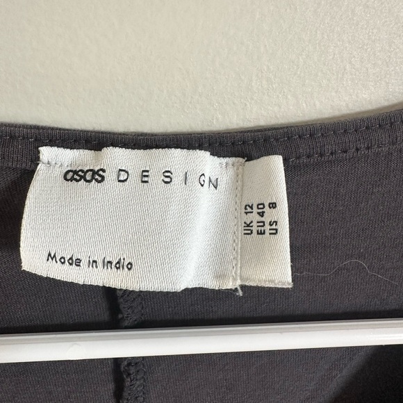 ASOS DESIGN jersey button front chuck on jumpsuit in washed black - Picture 7 of 7